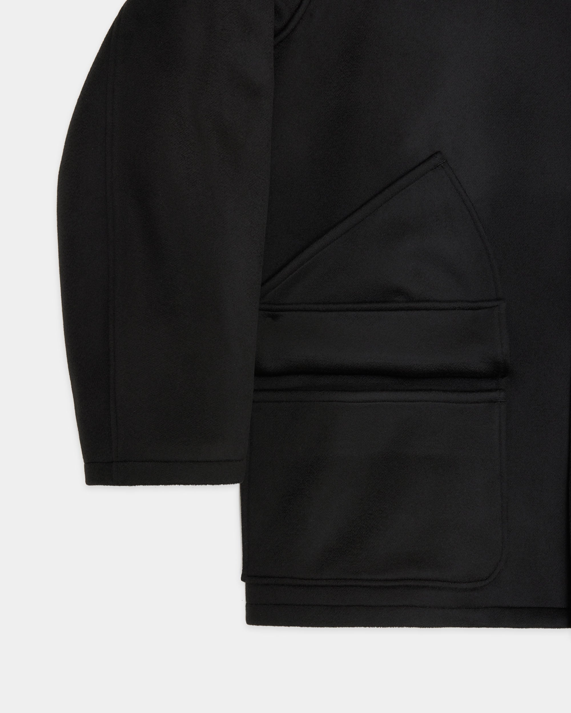 【PARKING Exclusive】Cashmere Double Faced Cloth / Chasseur Jacket, Black