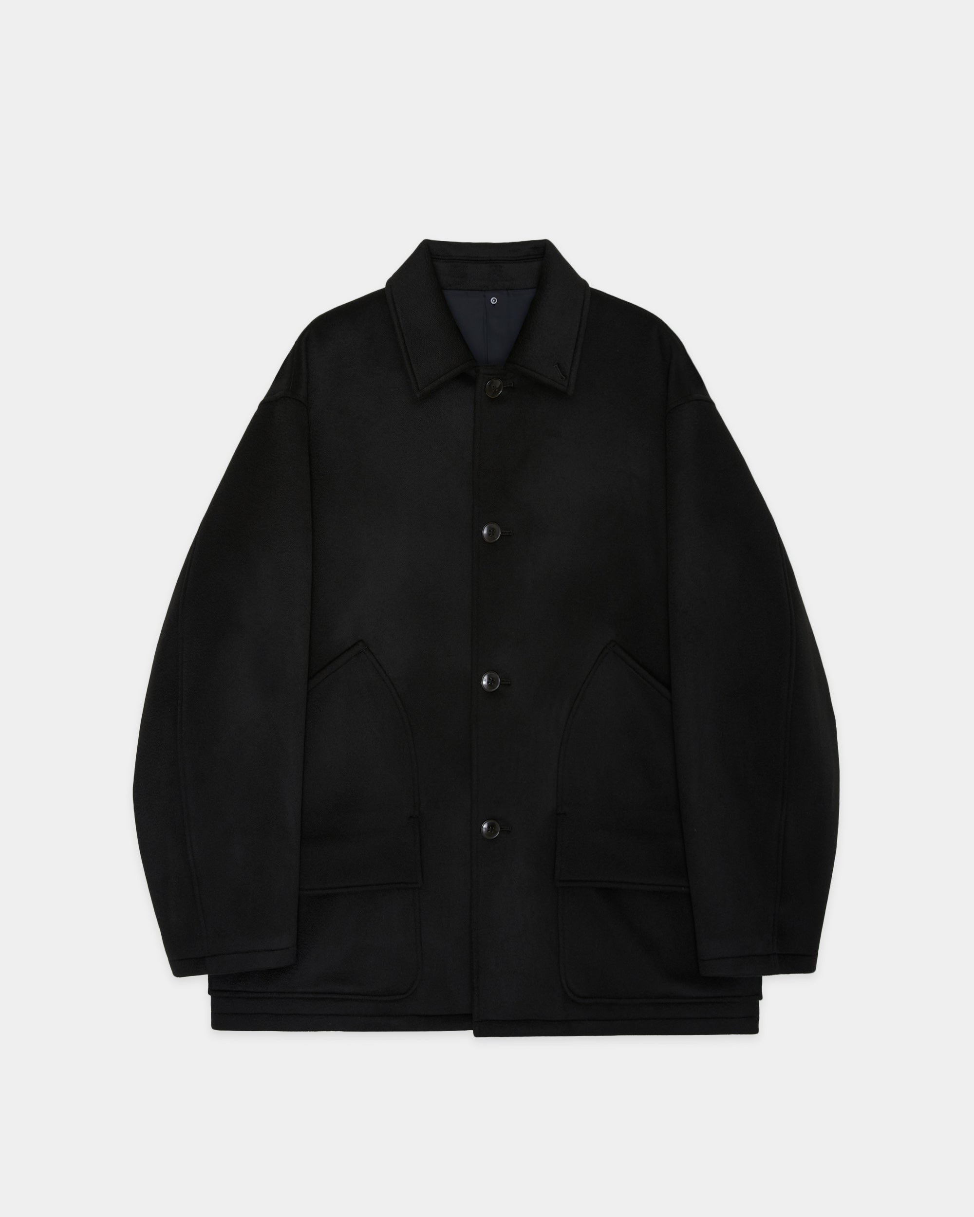 【PARKING Exclusive】Cashmere Double Faced Cloth / Chasseur Jacket, Black