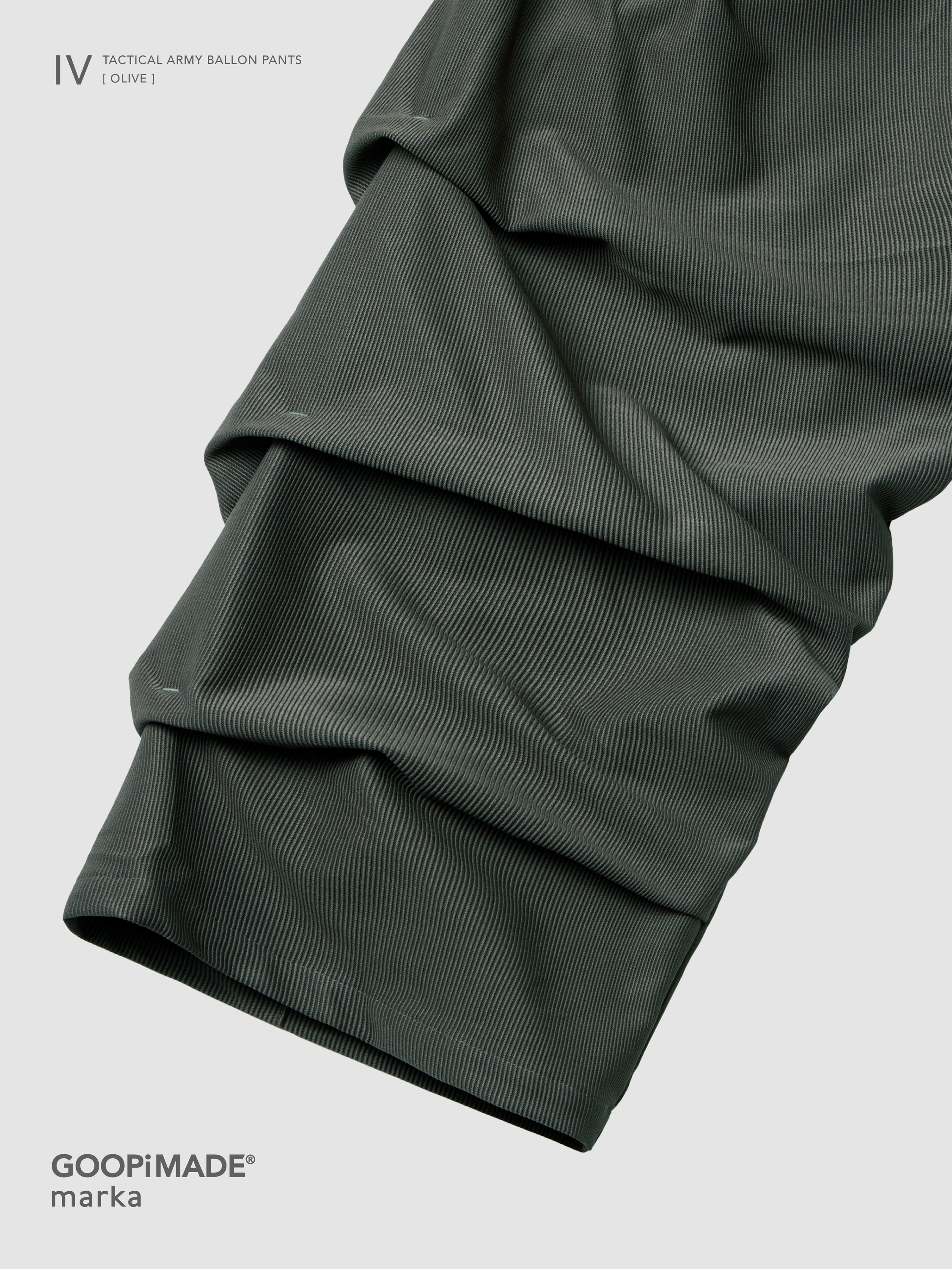 【GOOPiMADE x marka】  IV / Tactical Army Balloon Pants, Olive