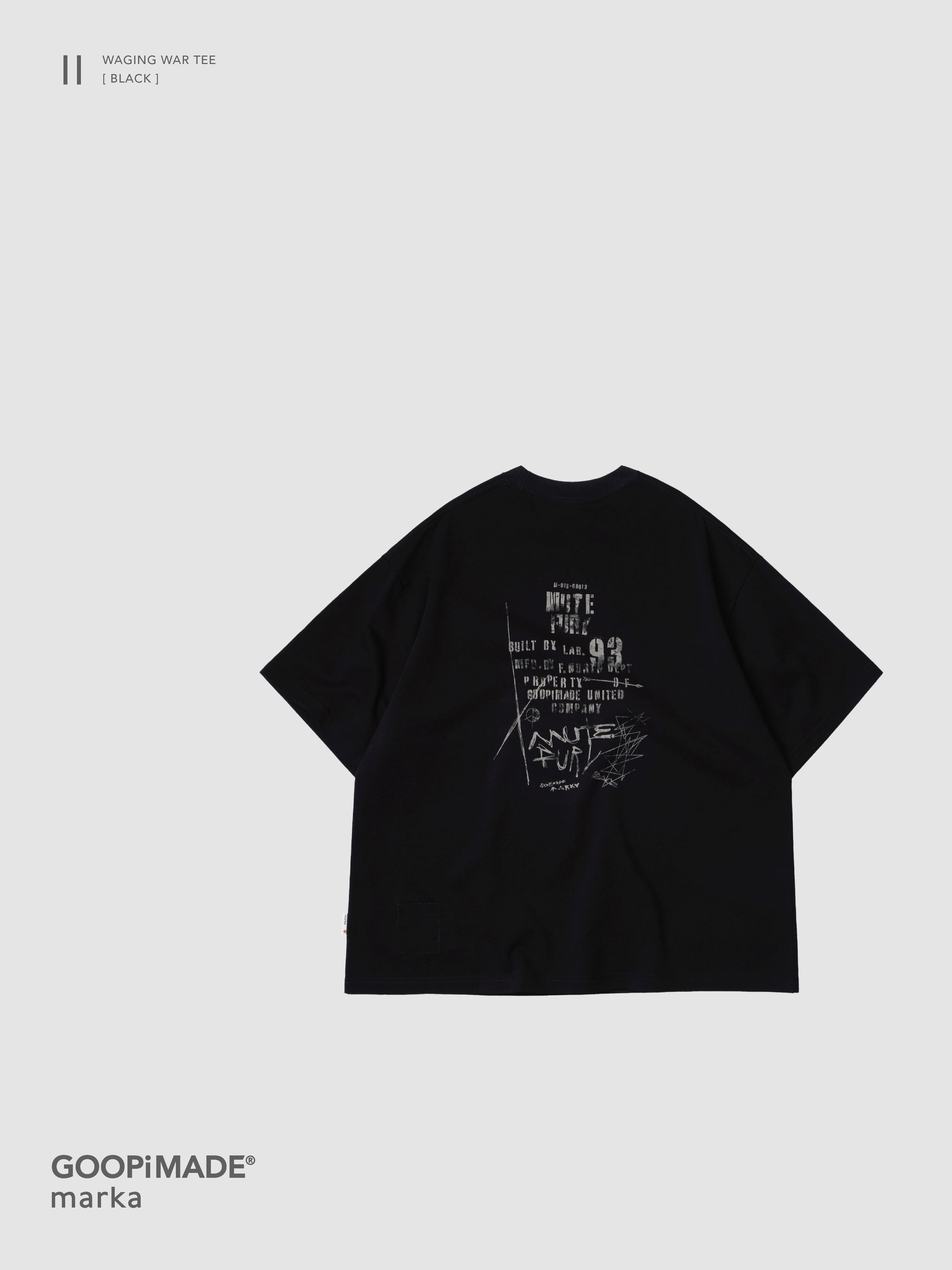 【GOOPiMADE x marka】 II / Waging War Tee, Black