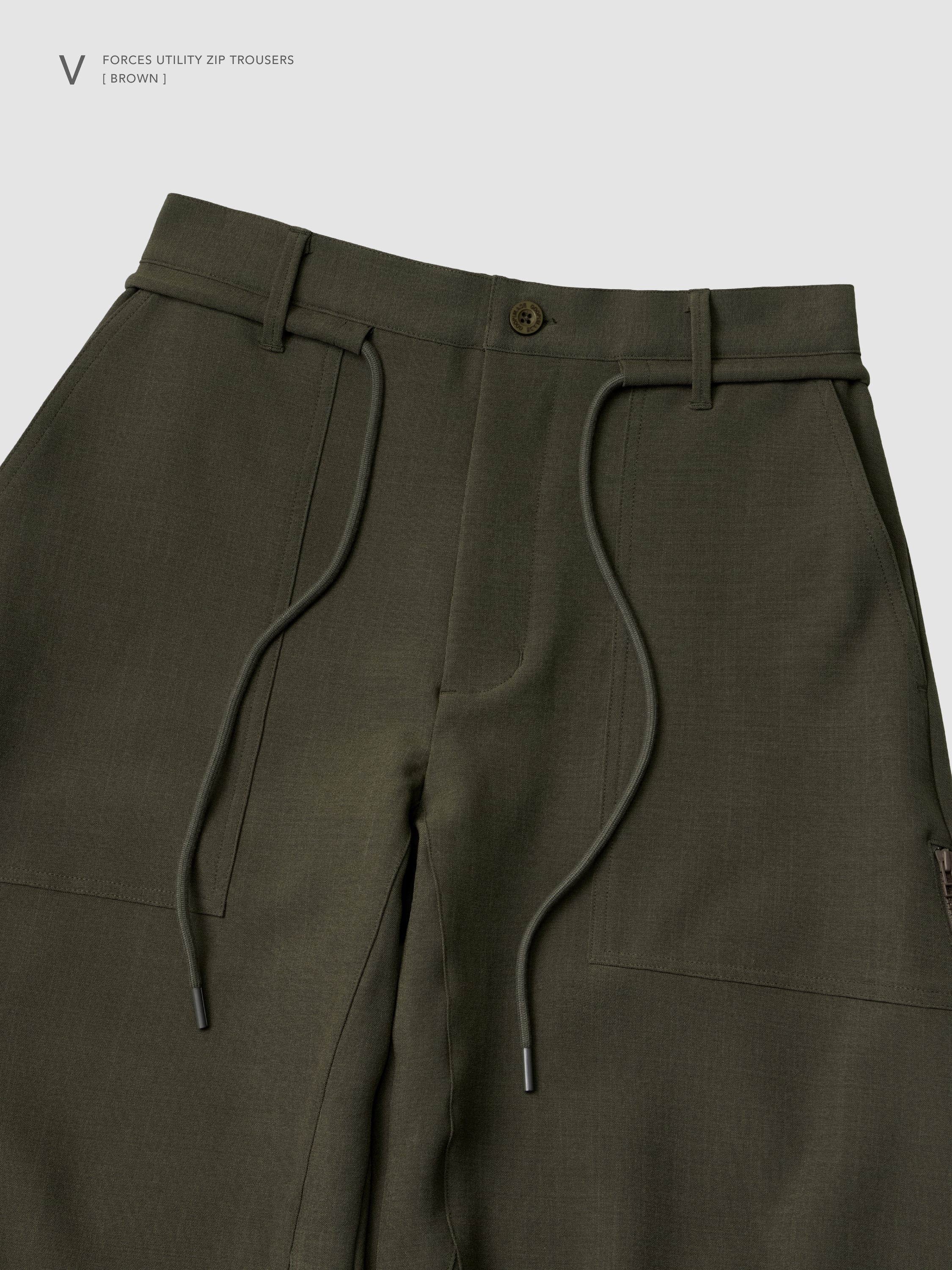 【GOOPiMADE x marka】 V / Forces Utility Zip Trousers, Brown