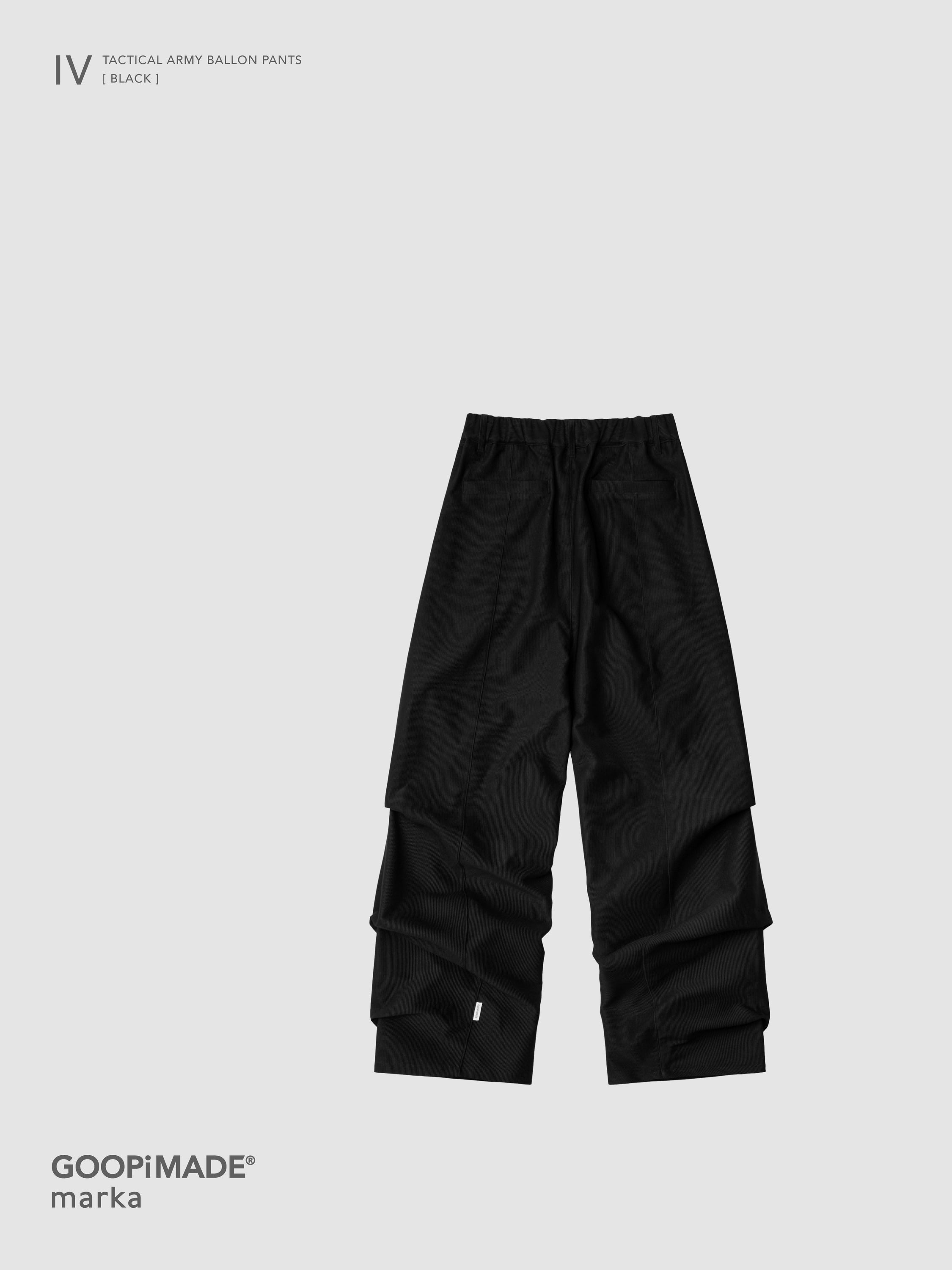 【GOOPiMADE x marka】 IV / Tactical Army Balloon Pants, Black