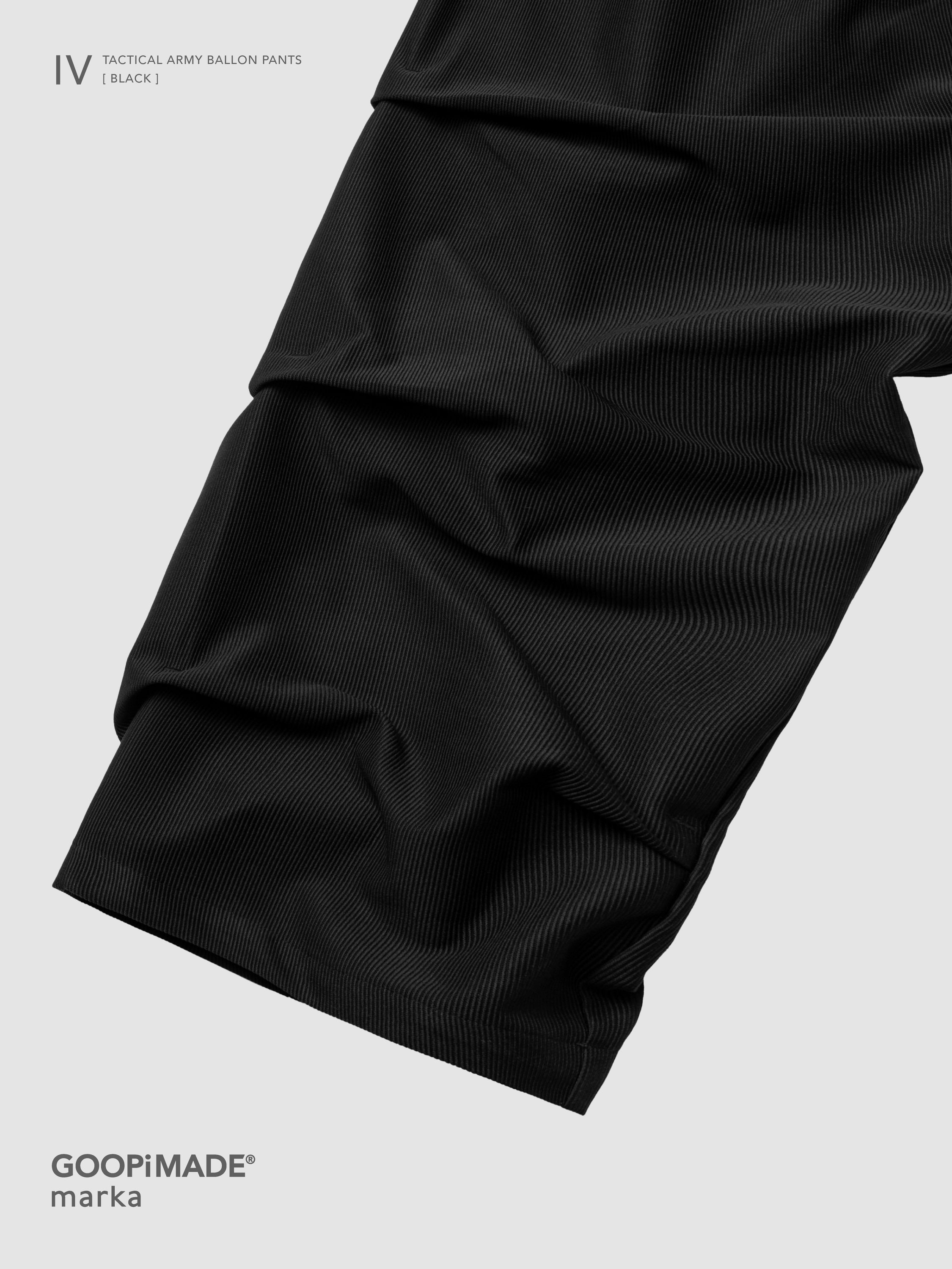 【GOOPiMADE x marka】 IV / Tactical Army Balloon Pants, Black