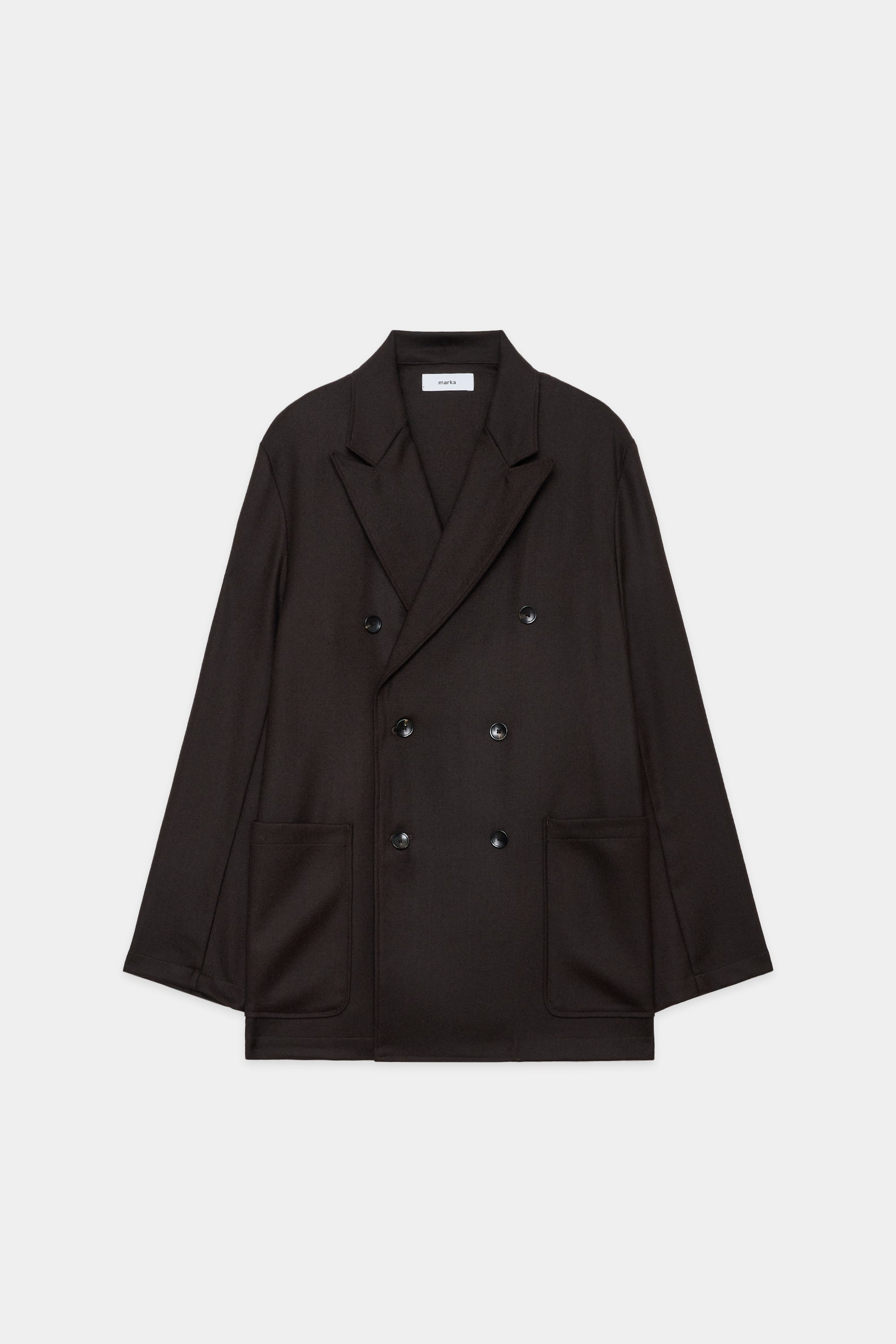 2/48 WOOL SOFT SERGE W.B SHIRT JACKET, Dark Brown