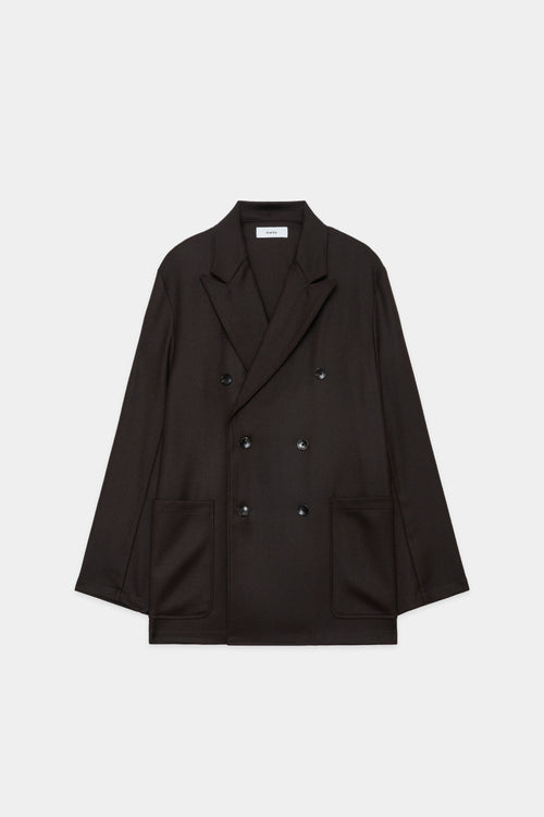 2/48 WOOL SOFT SERGE W.B SHIRT JACKET, Dark Brown