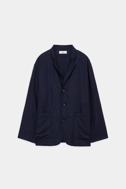 2/32 WOOL SOFT FLANNEL HOSPITAL JACKET, Navy