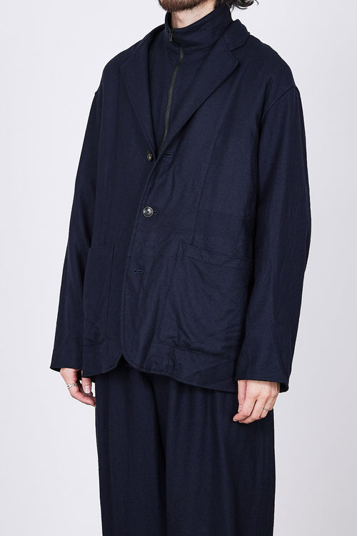 2/32 WOOL SOFT FLANNEL HOSPITAL JACKET, Navy