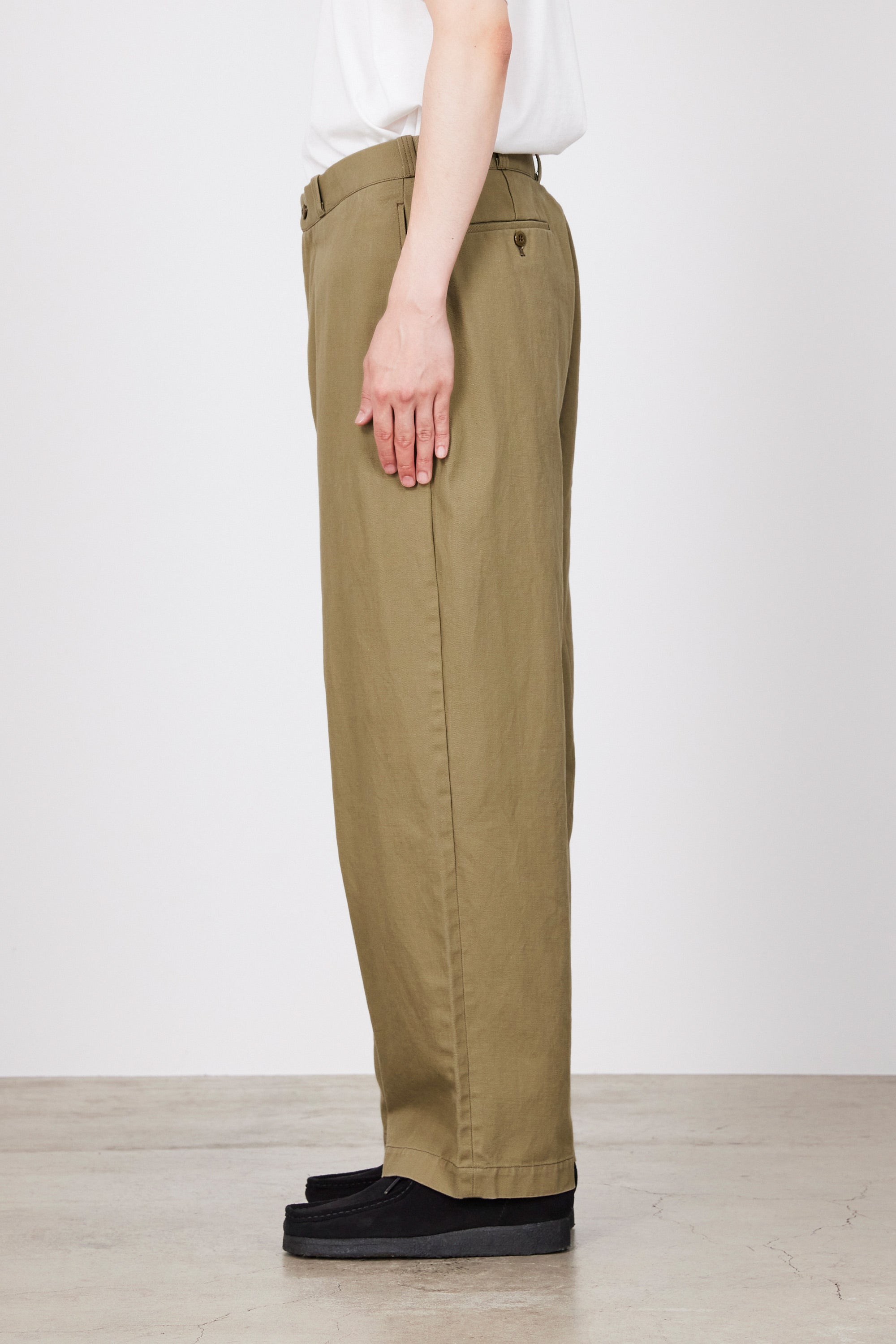 ORGANIC COTTON GABARDINE U.S.ARMY CHINO TROUSERS, Beige