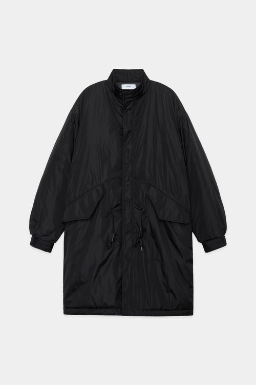 RECYCLE NYLON POPLIN PUFFED MODS COAT, Black