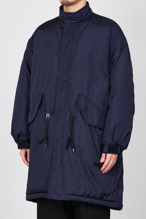 RECYCLE NYLON POPLIN PUFFED MODS COAT, Navy