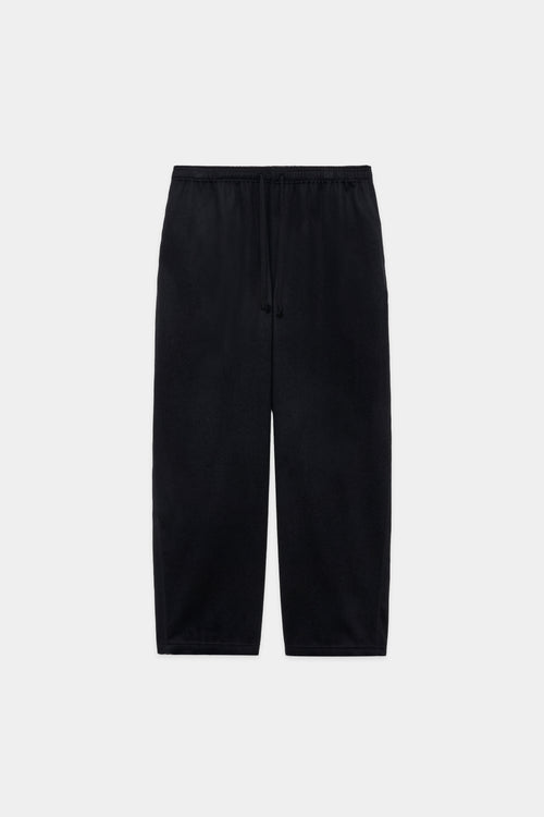 WOOL SILK BEAVER WIDE FIT EASY PANTS, Black
