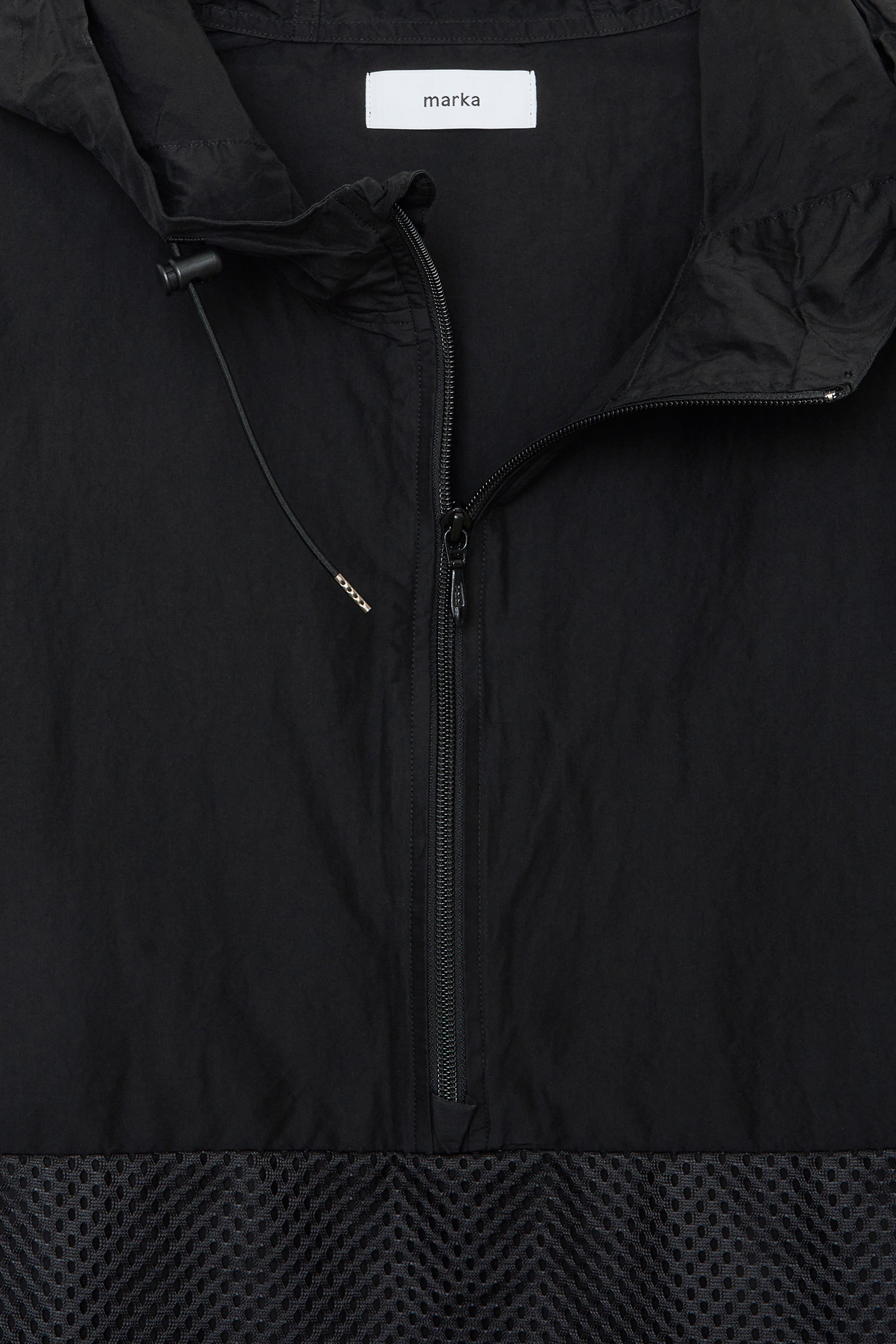 オーガニックコットンシルク高密度タイプライター / アノラック, Black