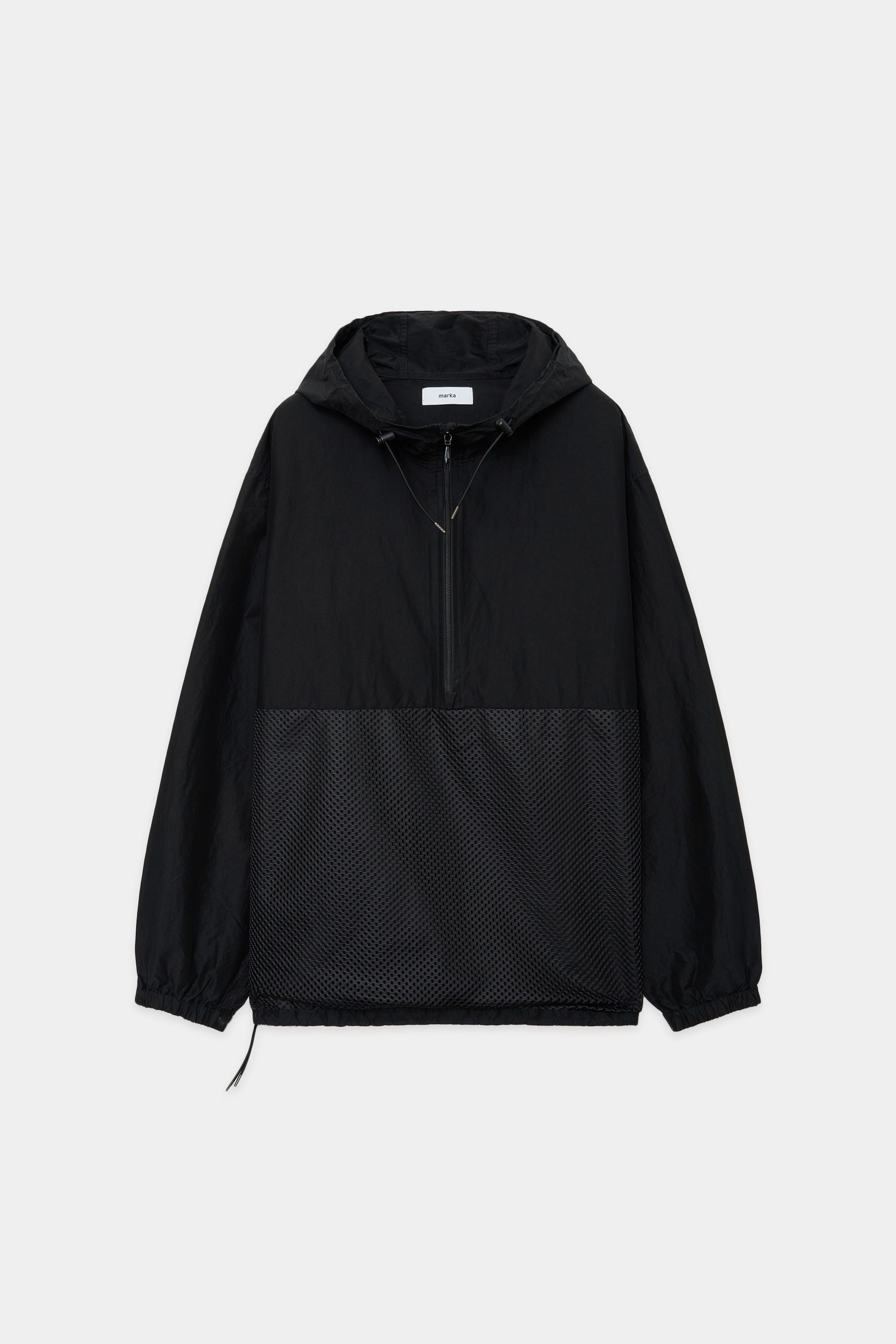 オーガニックコットンシルク高密度タイプライター / アノラック, Black