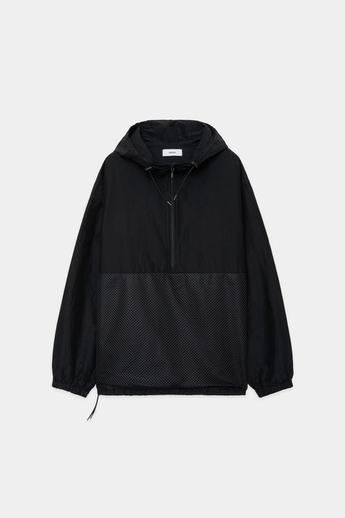 ORGANIC COTTON × SILK HIGH COUNT TYPEWRITER ANORAK, Black