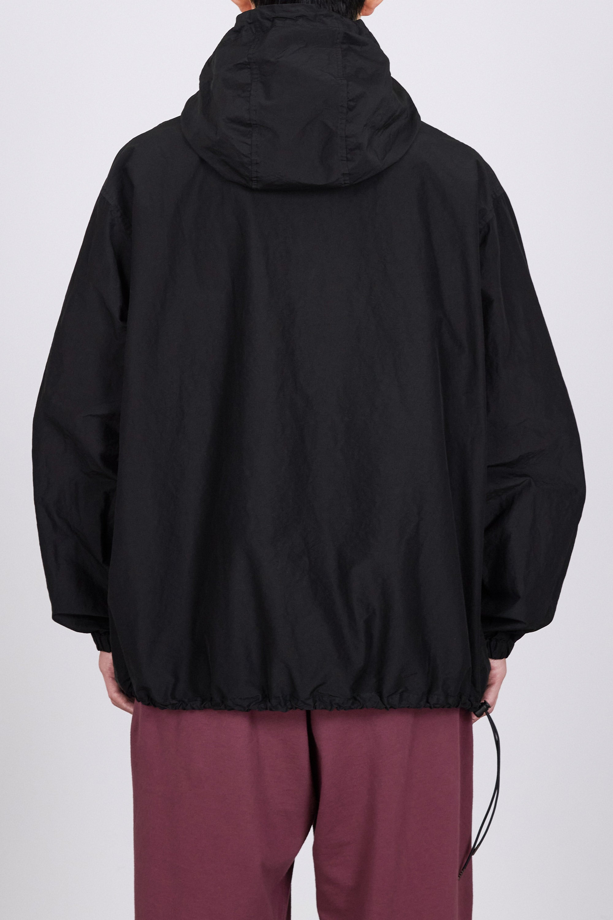 オーガニックコットンシルク高密度タイプライター / アノラック, Black