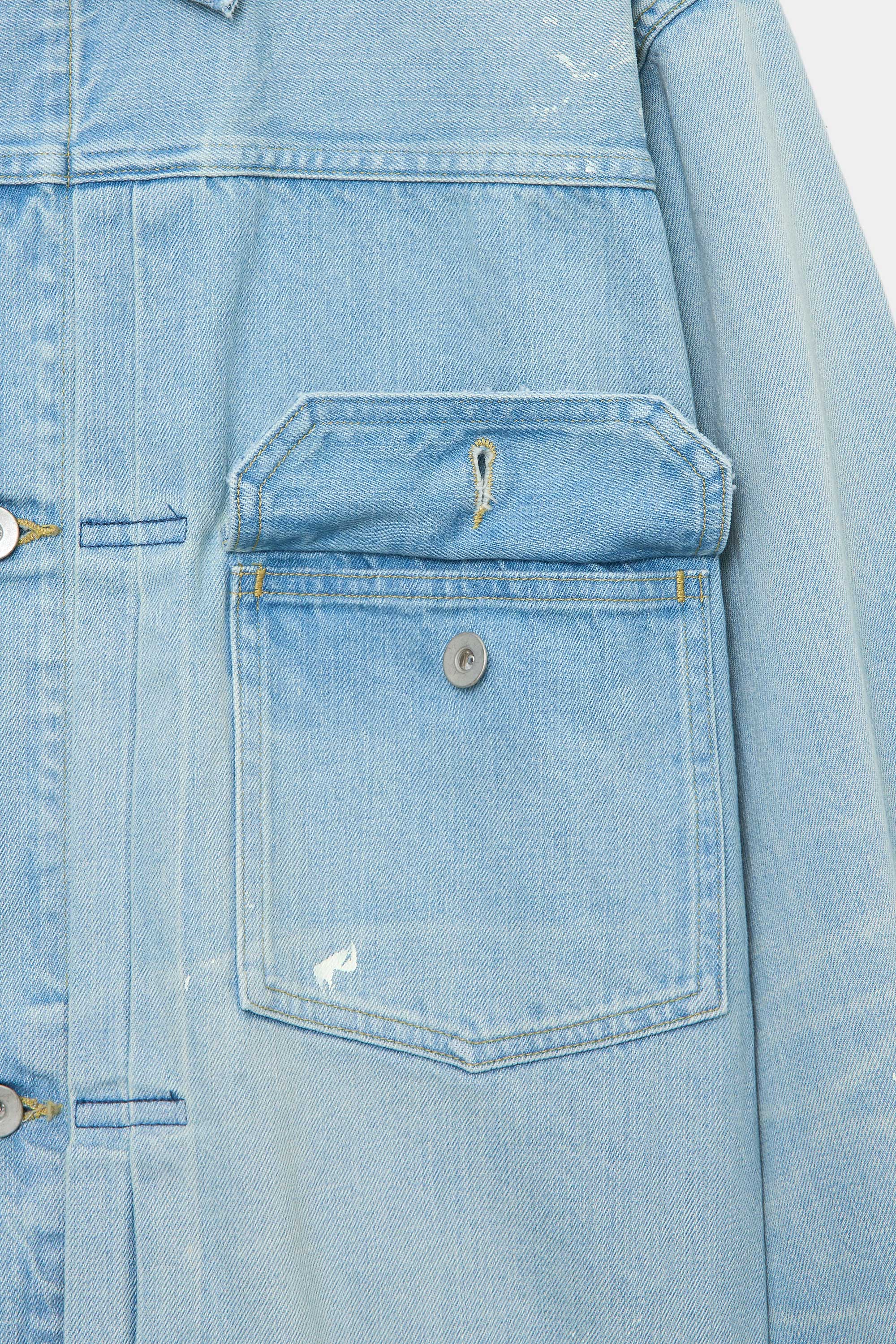 ORGANIC COTTON 12oz DENIM TYPE1 DENIM JACKET, Bleached