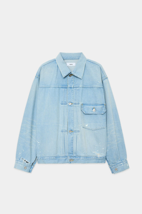 ORGANIC COTTON 12oz DENIM TYPE1 DENIM JACKET, Bleached