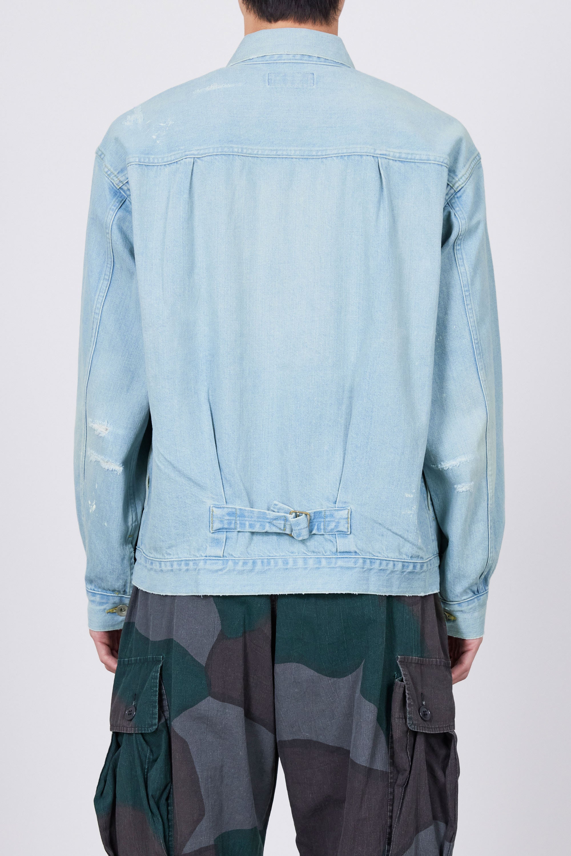 ORGANIC COTTON 12oz DENIM TYPE1 DENIM JACKET, Bleached