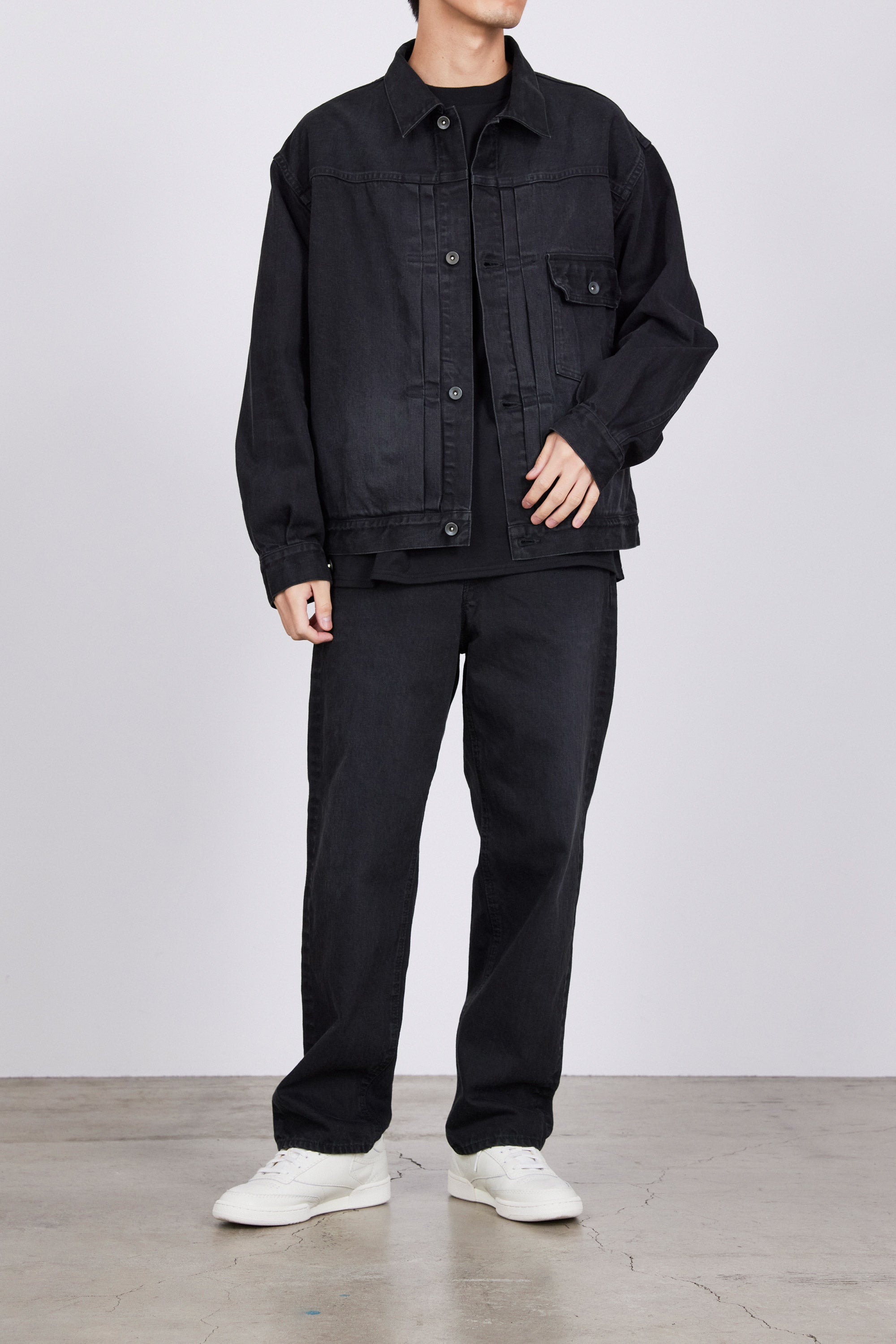 ORGANIC COTTON 12oz DENIM REGULAR FIT JEANS, Black