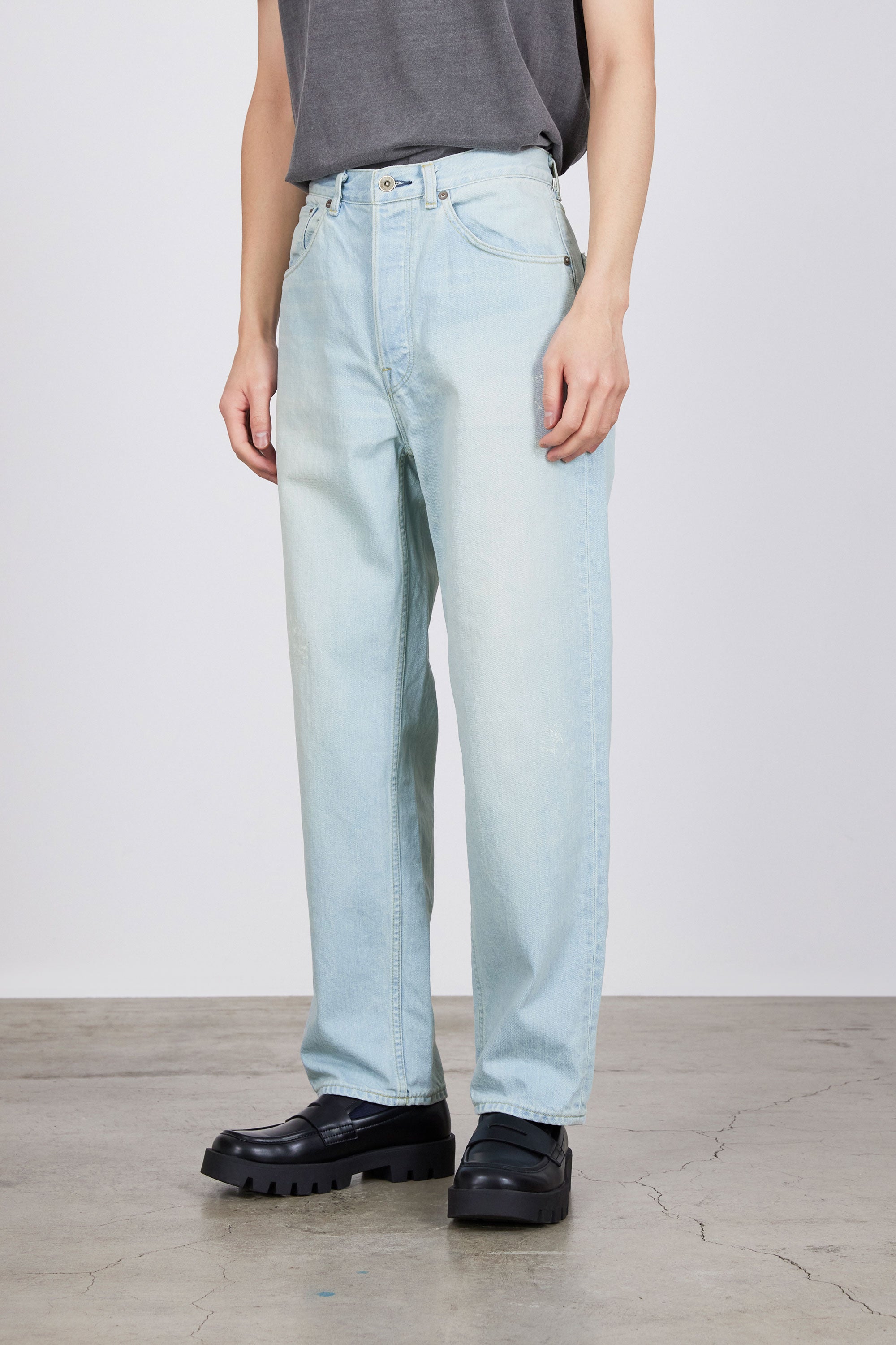 ORGANIC COTTON 12oz DENIM REGULAR FIT JEANS, Bleached