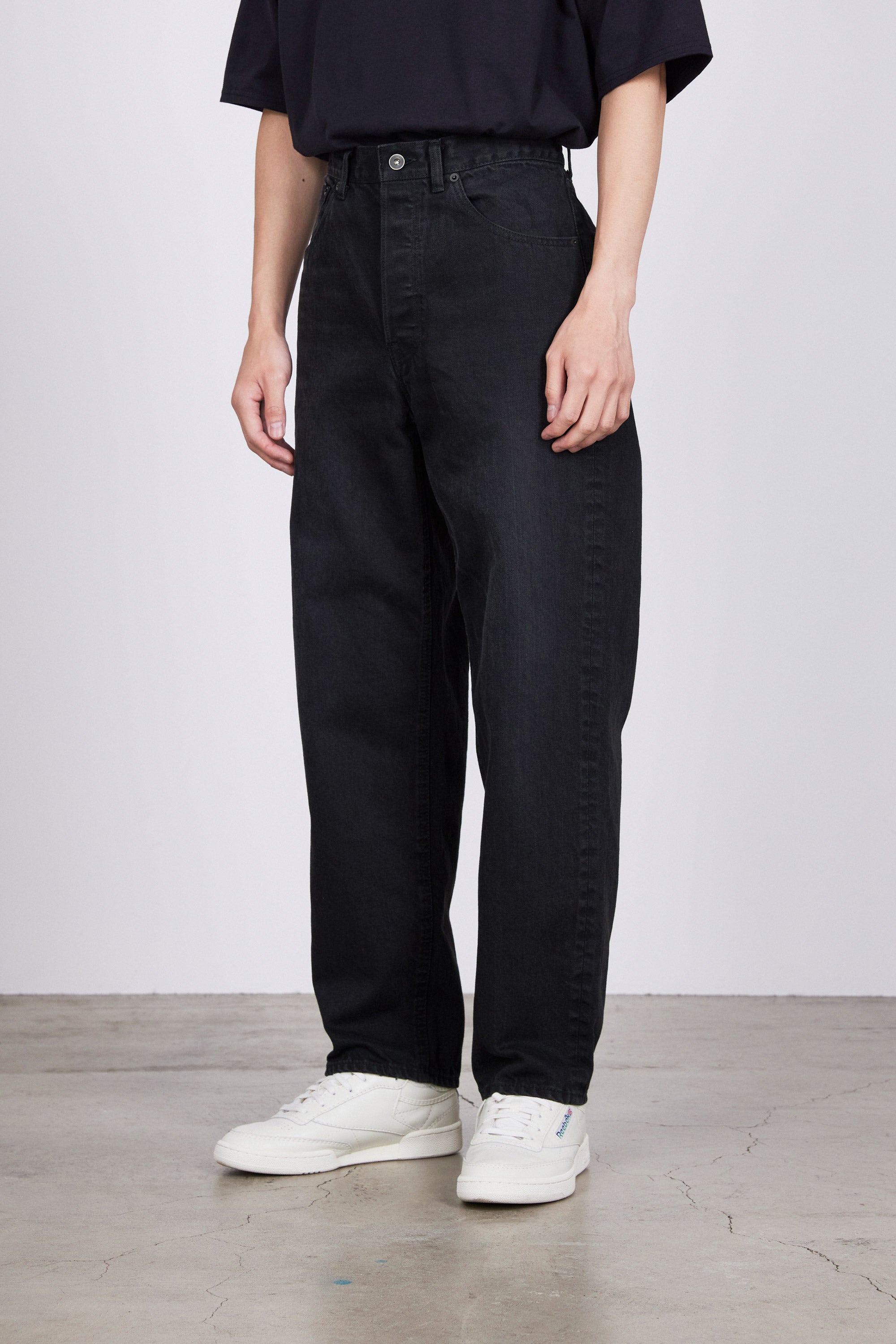 ORGANIC COTTON 12oz DENIM REGULAR FIT JEANS, Black