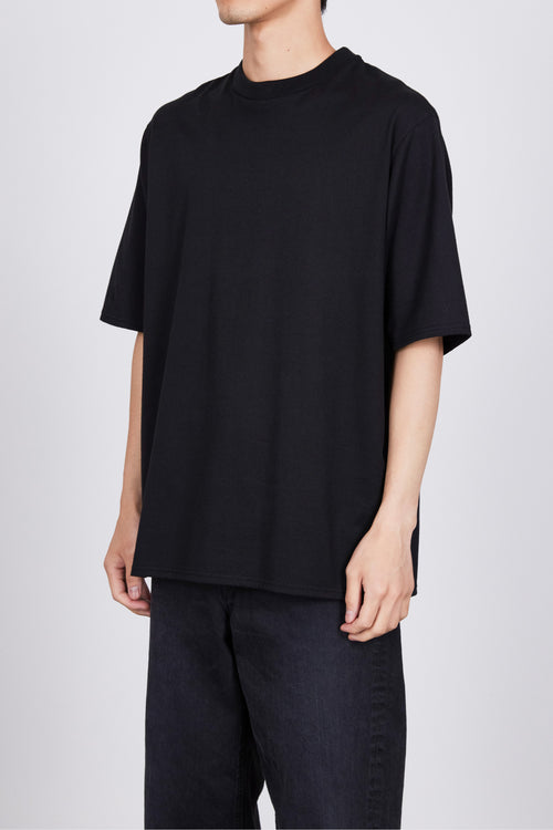 40/2 ORGANIC COTTON KNIT CREW NECK TEE, Black