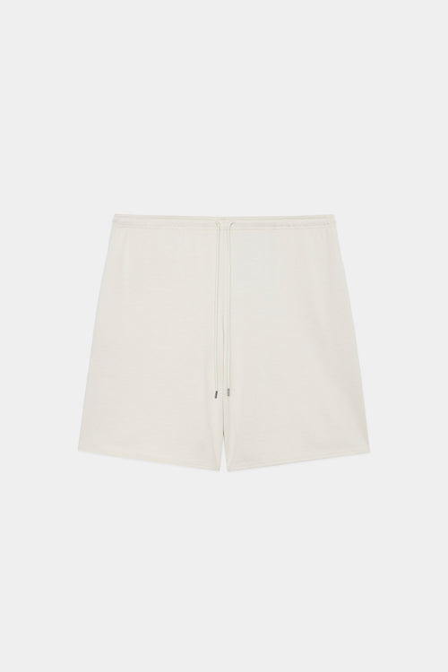 20//1 RECYCLE SUVIN ORGANIC COTTON KNIT EASY SHORTS, Off White