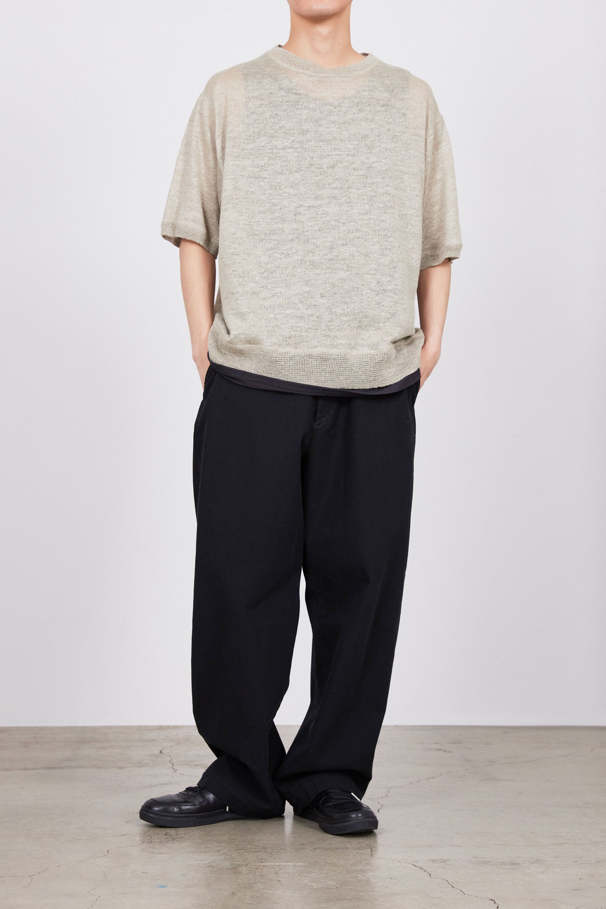ORGANIC COTTON GABARDINE U.S.ARMY CHINO TROUSERS, Black