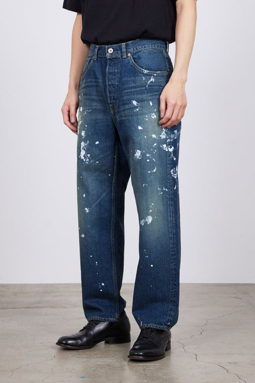 ORGANIC COTTON 12oz DENIM REGULAR FIT JEANS, Indigo Painted
