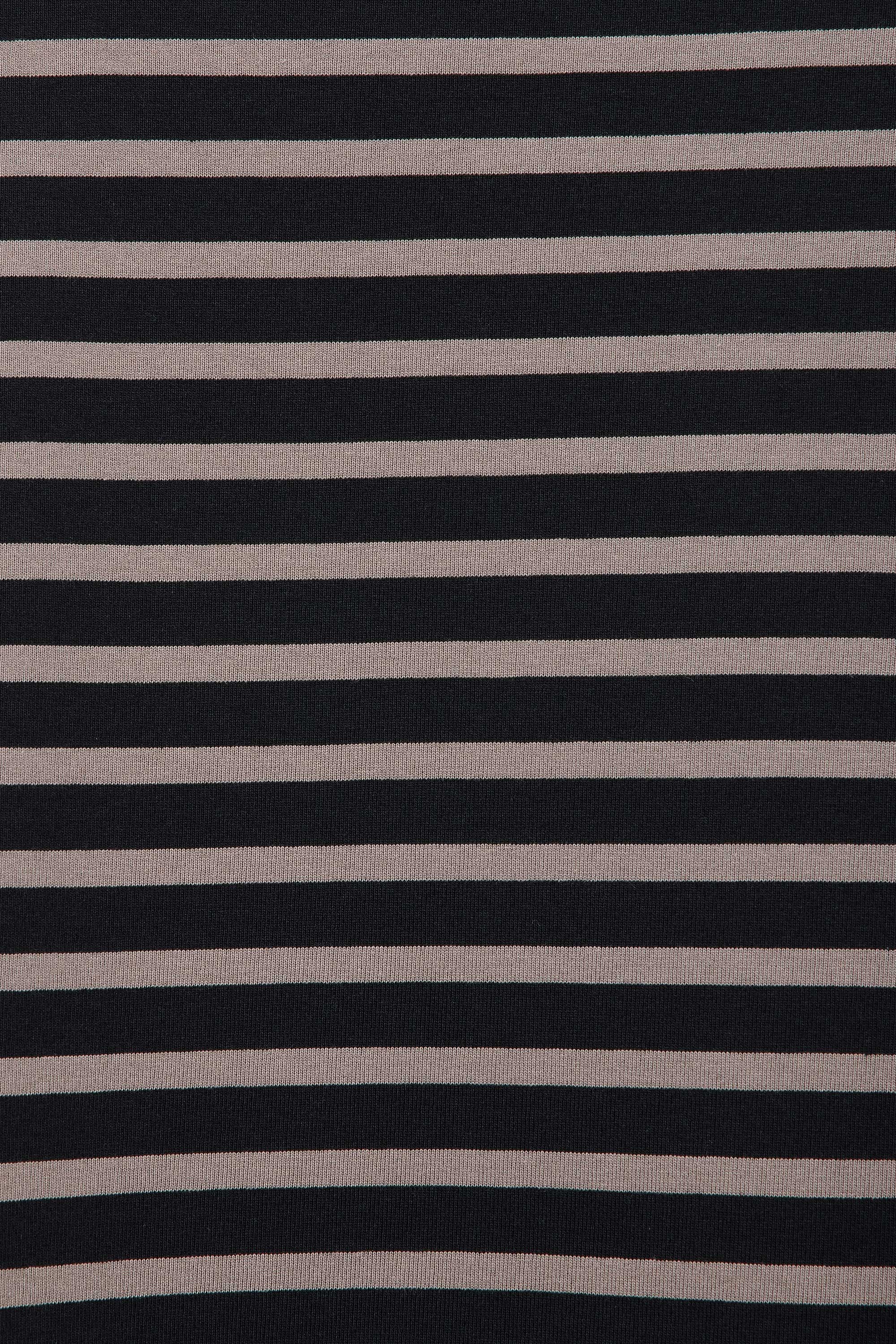 オーガニックコットン30/1引き揃えBD天竺ボーダー / バスクシャツ S/S, Black × Gray