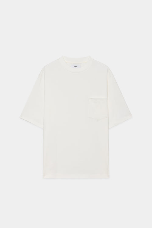 40/2 Cotton Knit Parking-Pocket S/S Tee, White