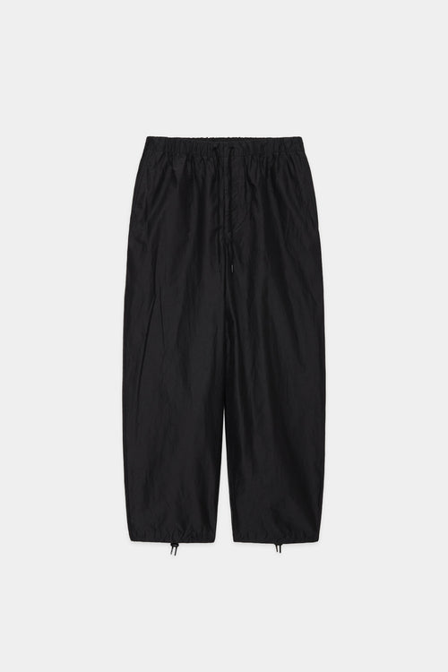 ORGANIC COTTON SILK HIGH COUNT TYPEWRITER COCOON WIDE EASY PANTS, Charcoal
