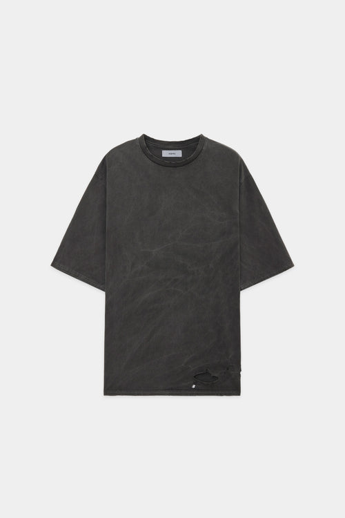 40/2 ORGANIC COTTON KNIT CREW NECK DAMAGED TEE, Dameged