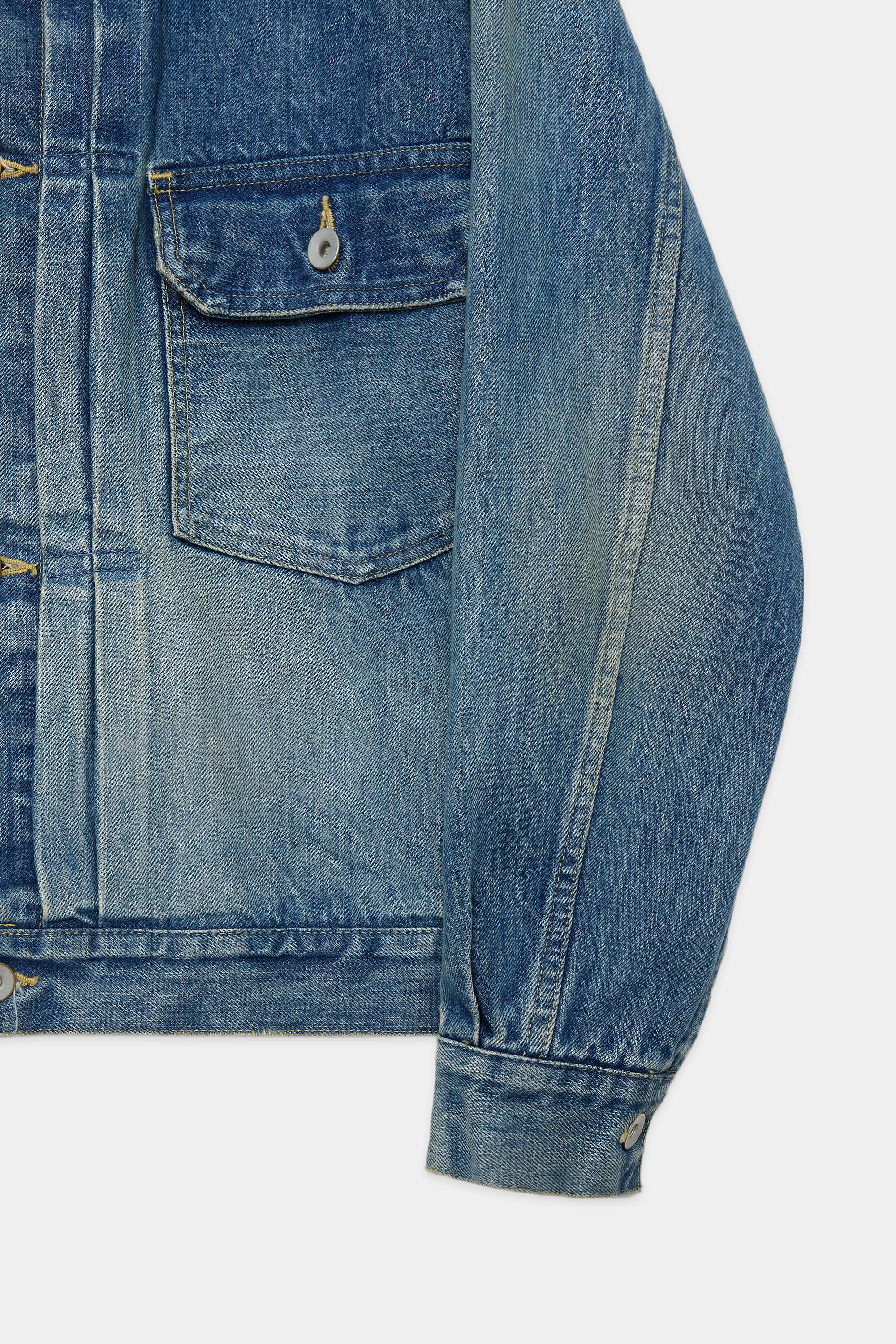 オーガニックコットン13.5ozセルビッチデニム / NEW タイプ1 ジャケット, Used Washed