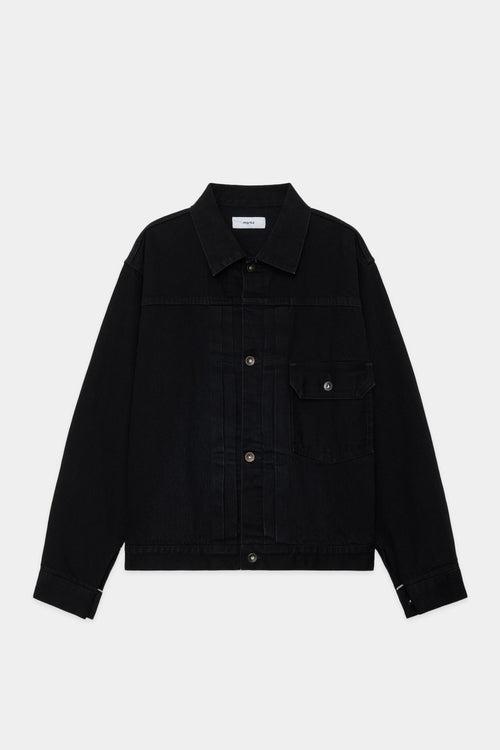 ORGANIC COTTON 13.5oz SELVEDGE DENIM NEW TYPE1 DENIM JACKET, Black