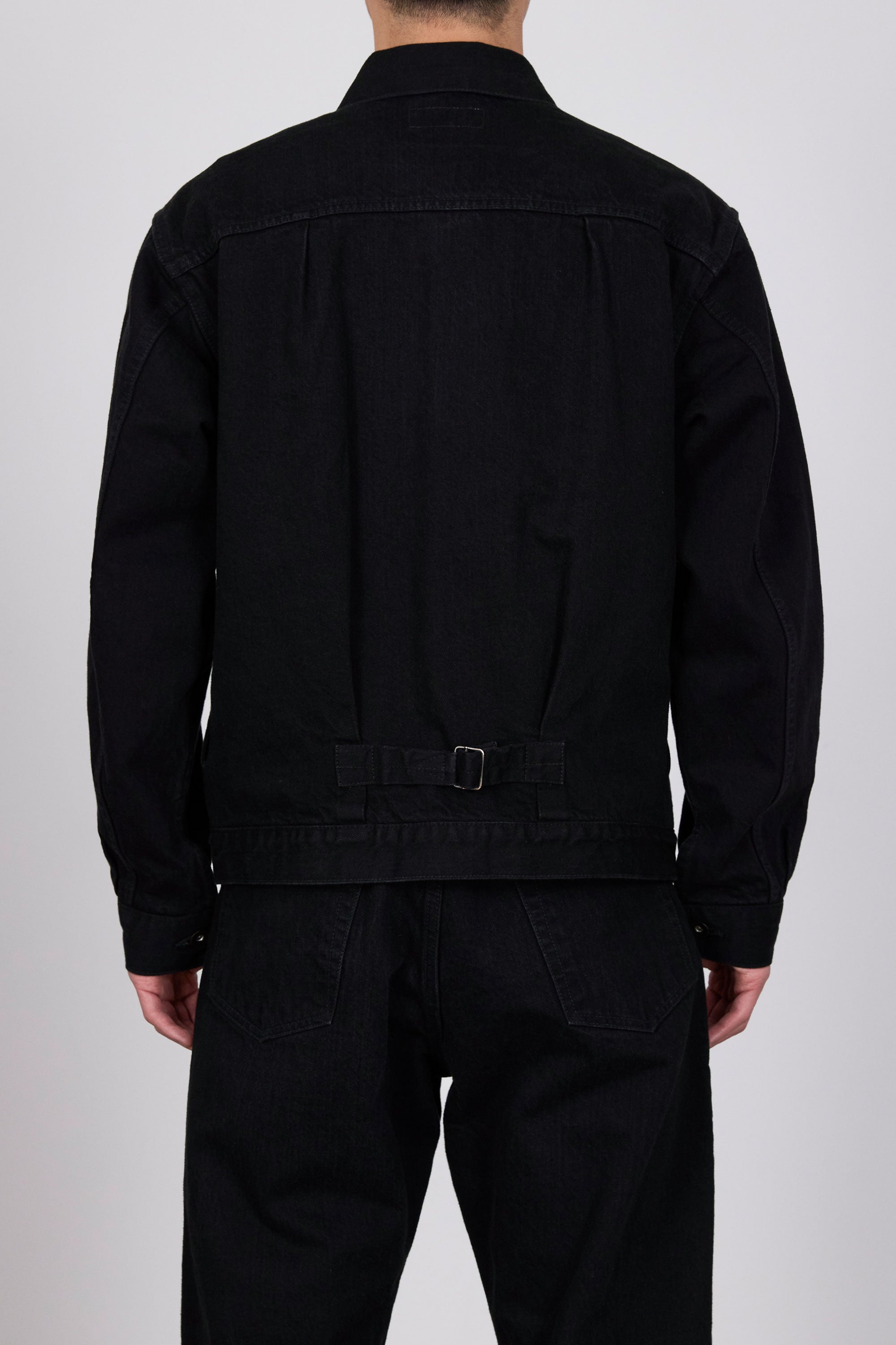 ORGANIC COTTON 13.5oz SELVEDGE DENIM NEW TYPE1 DENIM JACKET, Black