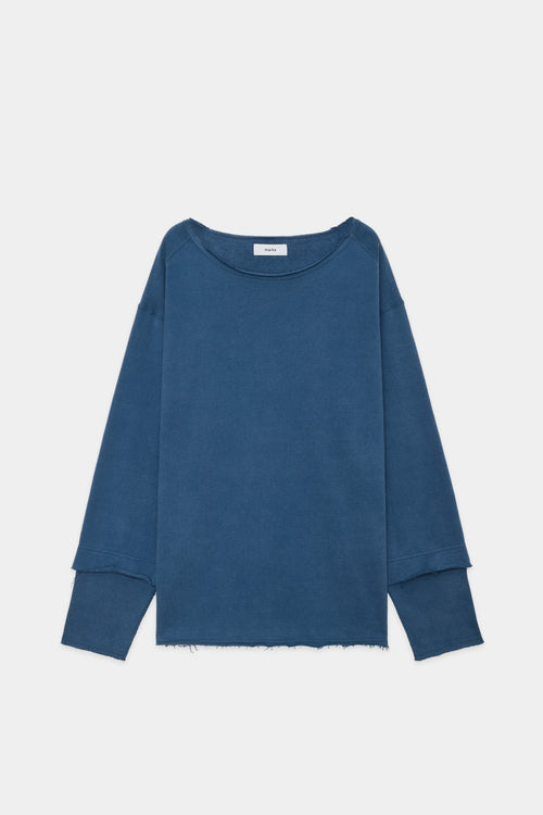 20/10 RECYCLE SUVIN ORGANIC COTTON FLEECE LAYERED TEE, Faded Blue