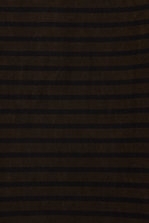 【PARKING別注】 オーガニック コットン 30//2BD 天竺 / "Doro-Zome" バスクシャツ L/S, Dark Brown