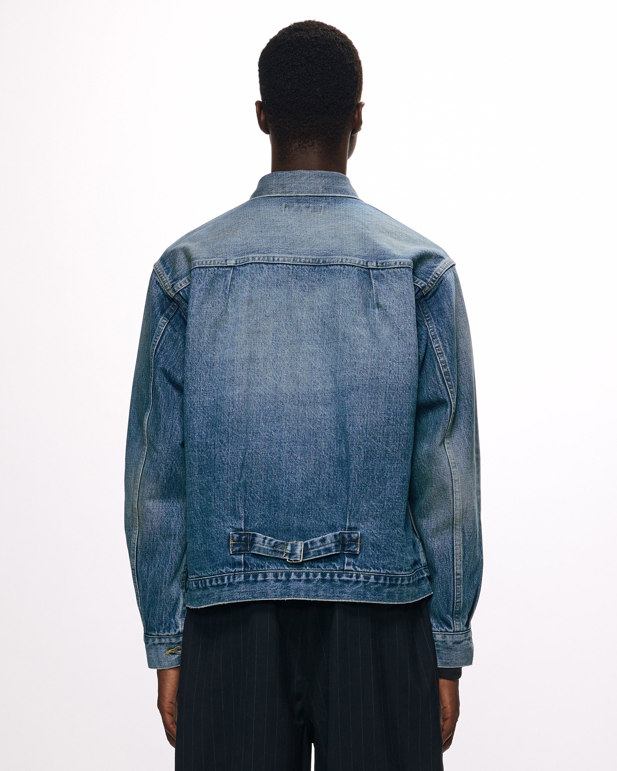オーガニックコットン 13.5oz セルビッチデニム / TYPE-1 デニムジャケット, Used Washed