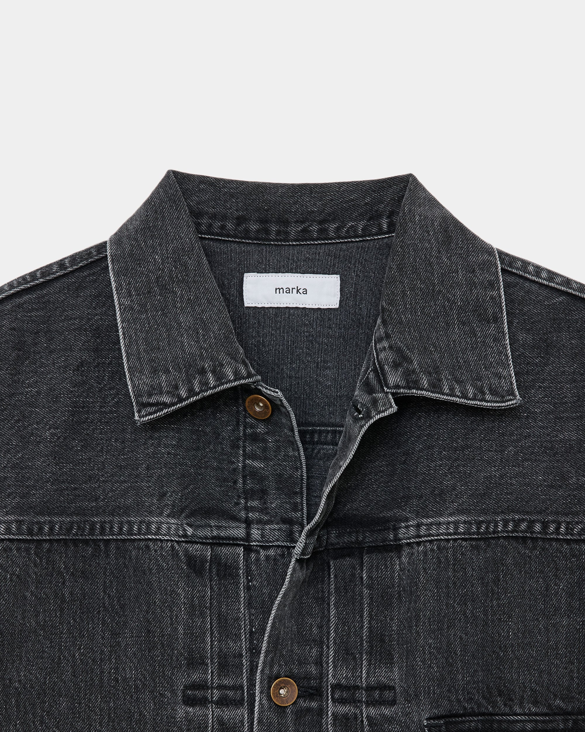 ORGANIC COTTON 13.5oz SELVEDGE DENIM TYPE-1 DENIM JACKET, Faded Black