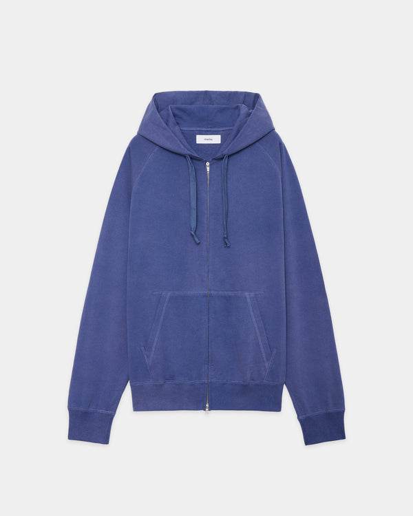 ORGANIC COTTON INLAY ZIP PARKA, Faded Navy