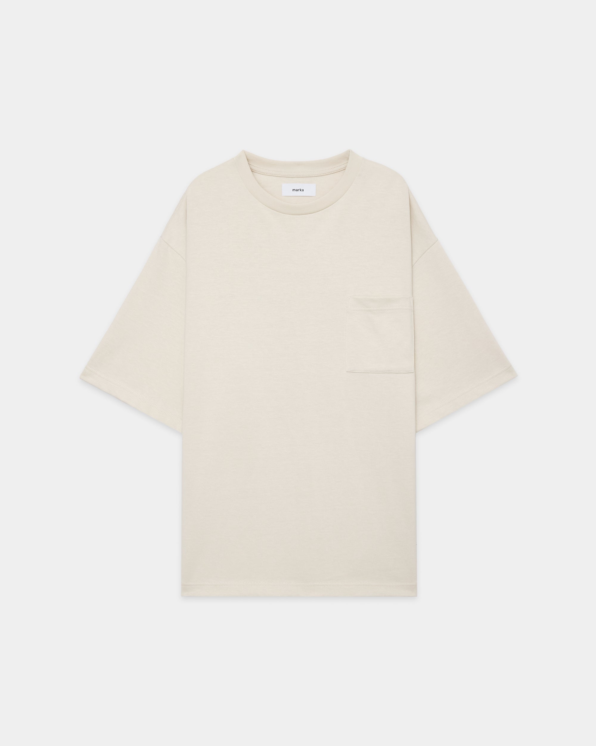 20//1 RECYCLE SUVIN ORGANIC COTTON KNIT LOOSE FIT POCKET TEE, Off White