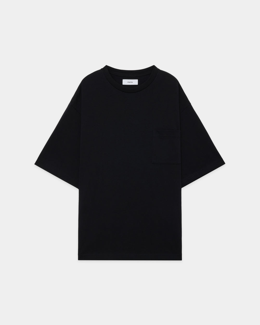 20//1 RECYCLE SUVIN ORGANIC COTTON KNIT LOOSE FIT POCKET TEE, Black