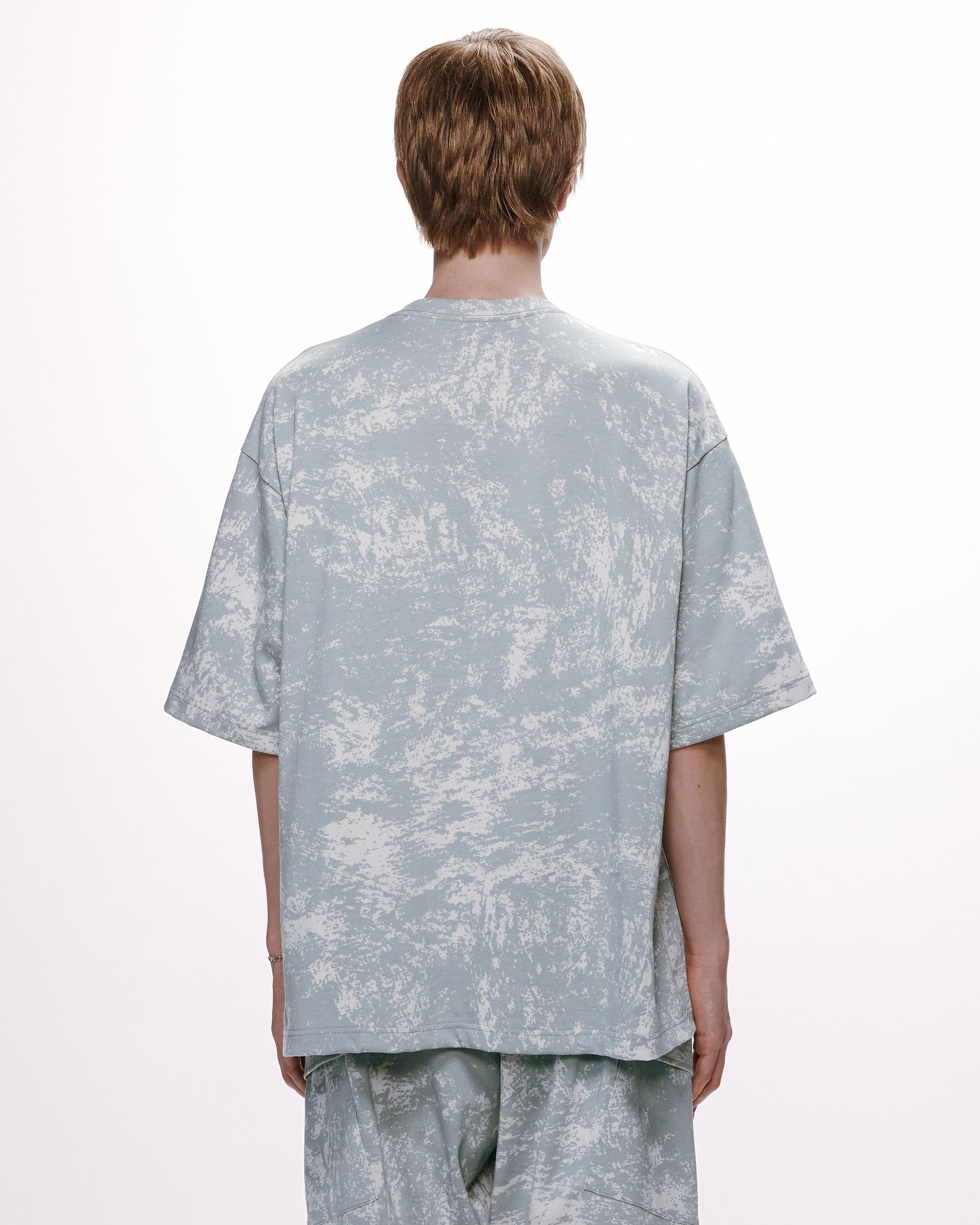 20//1 RECYCLE SUVIN ORGANIC COTTON KNIT LOOSE FIT POCKET TEE, White Camo