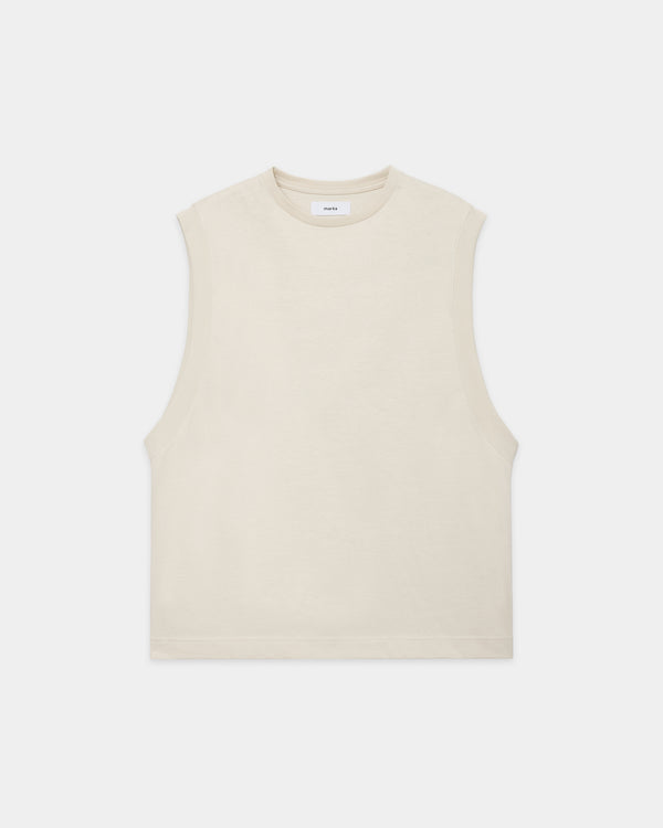 20//1 RECYCLE SUVIN ORGANIC COTTON KNIT VEST, Off White