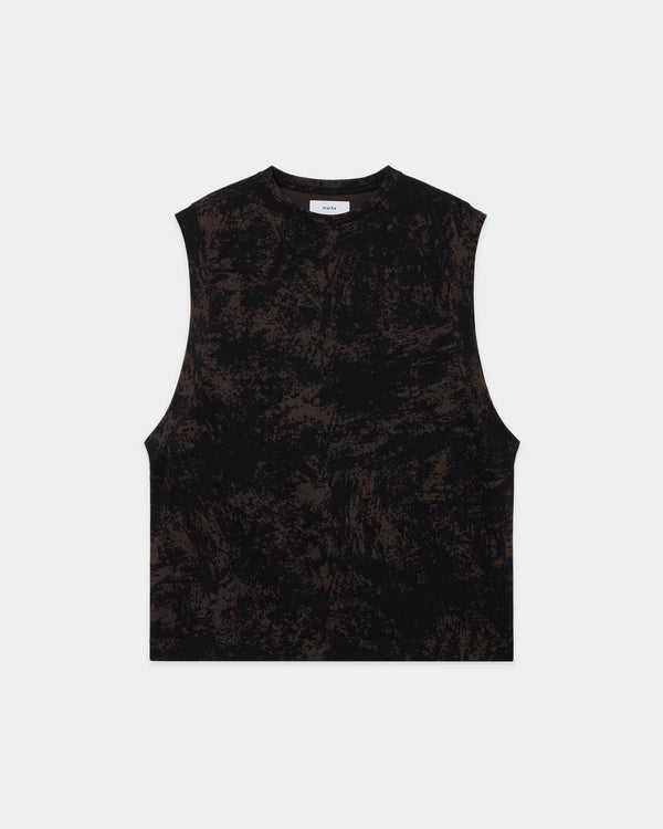 20//1 RECYCLE SUVIN ORGANIC COTTON KNIT VEST, Black Camo