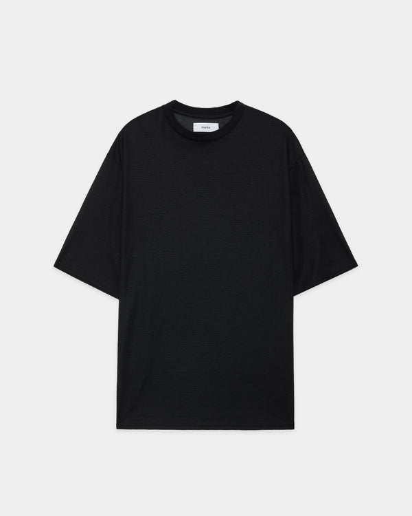RAMIE KNIT CREW NECK TEE, Black
