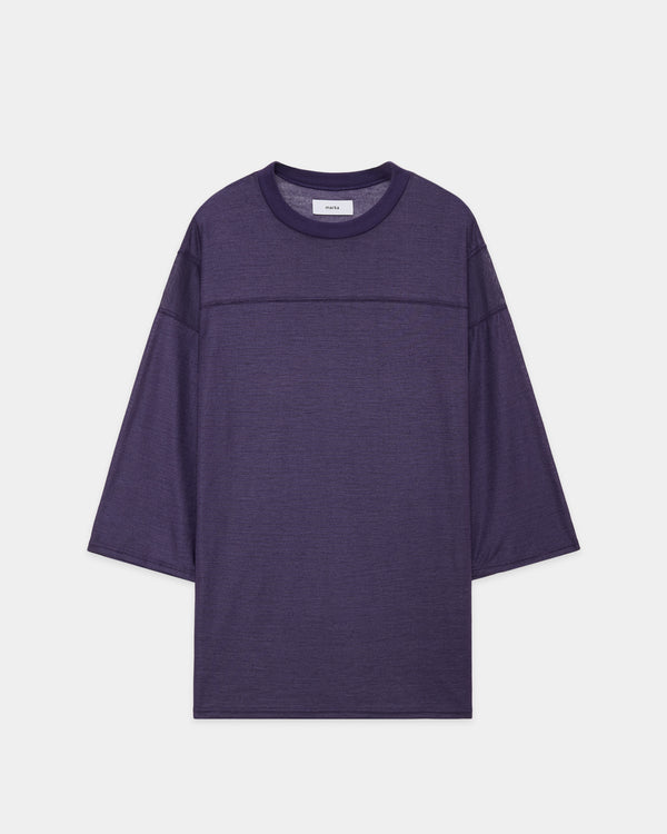 RAMIE KNIT BALL GAMES 3/4 SLEEVE TEE, Purple