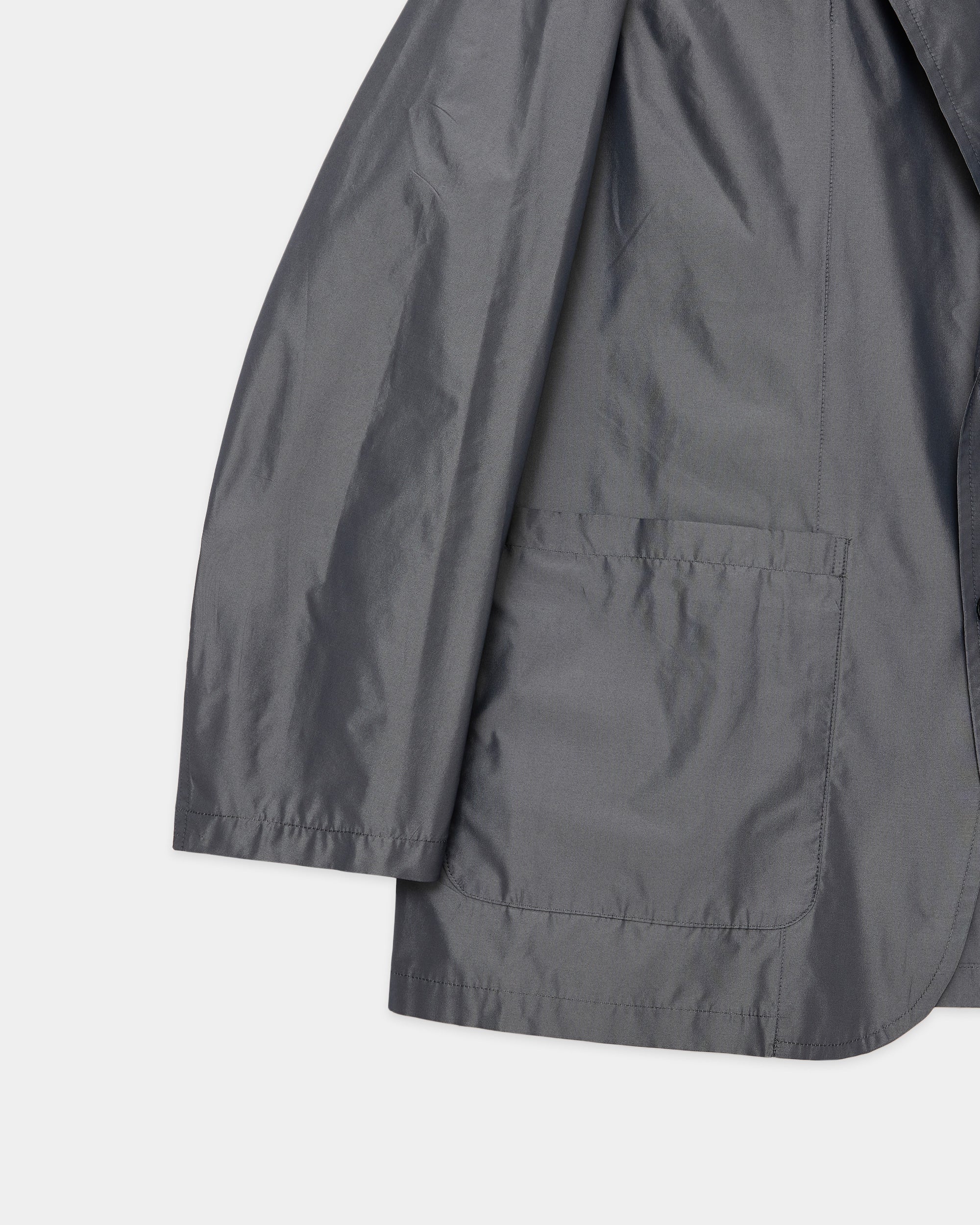 RECYCLED POLYESTER×SILK TAFFETA STROLL AROUND JACKET, M Gray