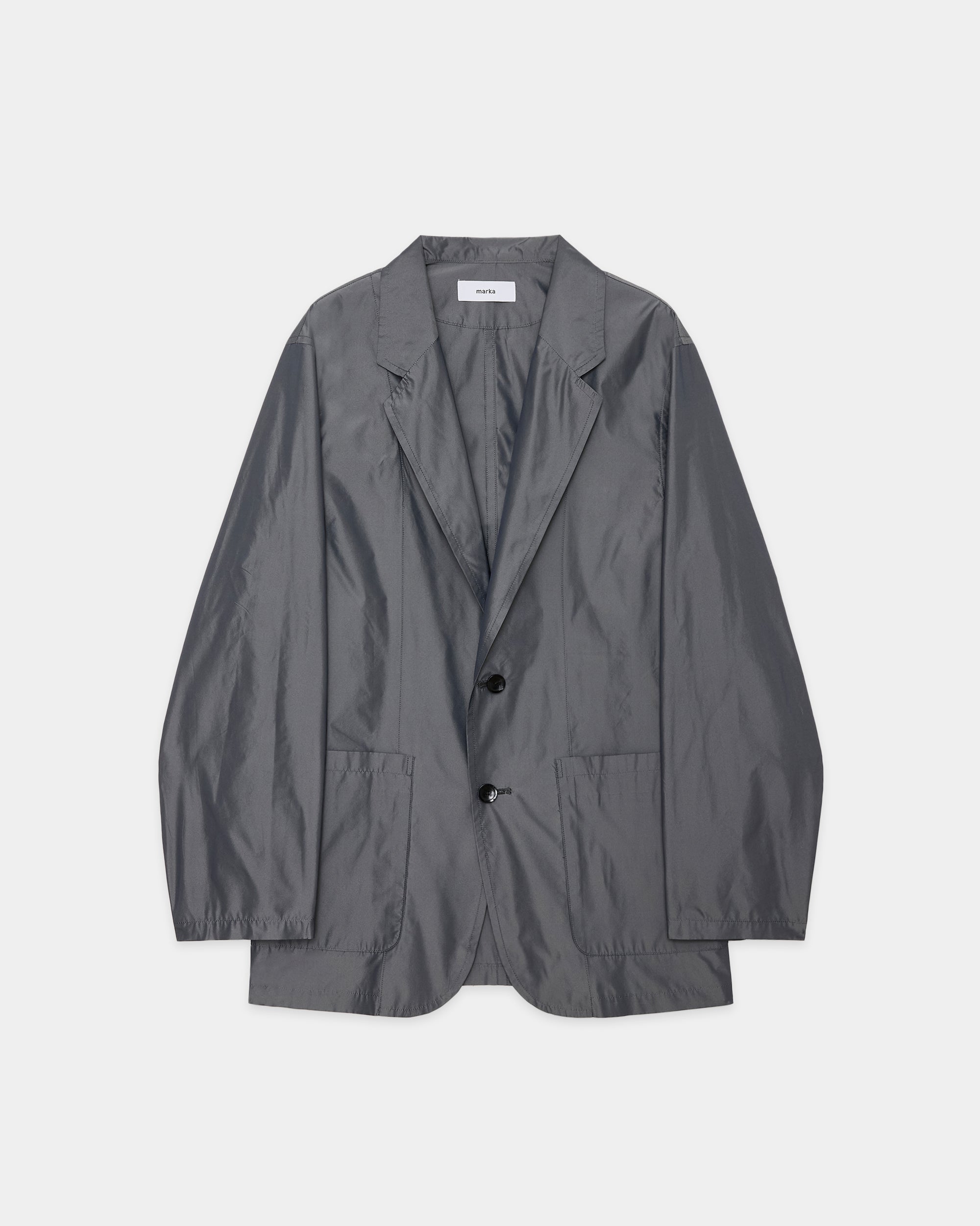 RECYCLED POLYESTER×SILK TAFFETA STROLL AROUND JACKET, M Gray